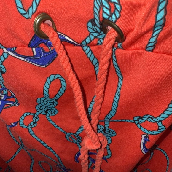 Tracy Negoshian Anchor Orange and Blue Mini Dress - Picture 5 of 6